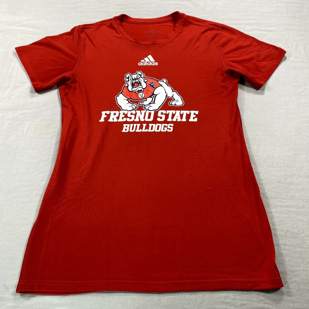Adidas Fresno State Bulldogs Shirt Womens Medium Red Crew Neck Tee‎ Athletic